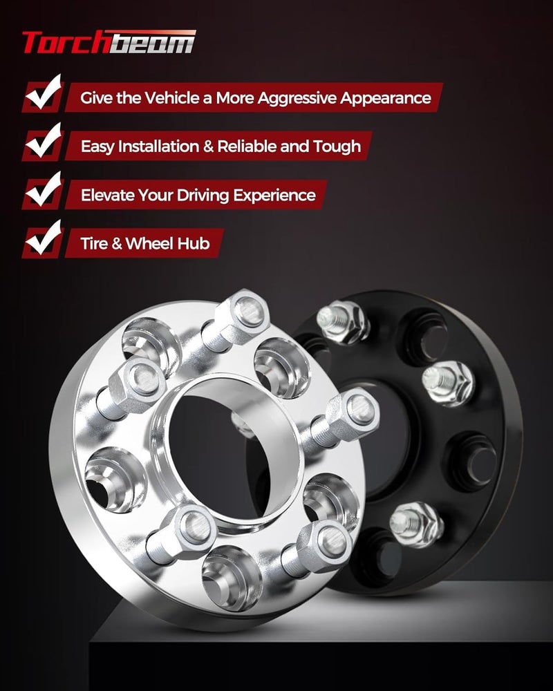 Torchbeam Wheel Spacers Compatible with F 150 2015-2022 Navigator 2015-2022 Mark LT 2006-2007 Expedition 2015-2022, 1.5“ Wheel Spacers 6x135mm, M14x1.5 Thread Pitch 87.1mm Hub/Center Bore,4pcs - Image 5